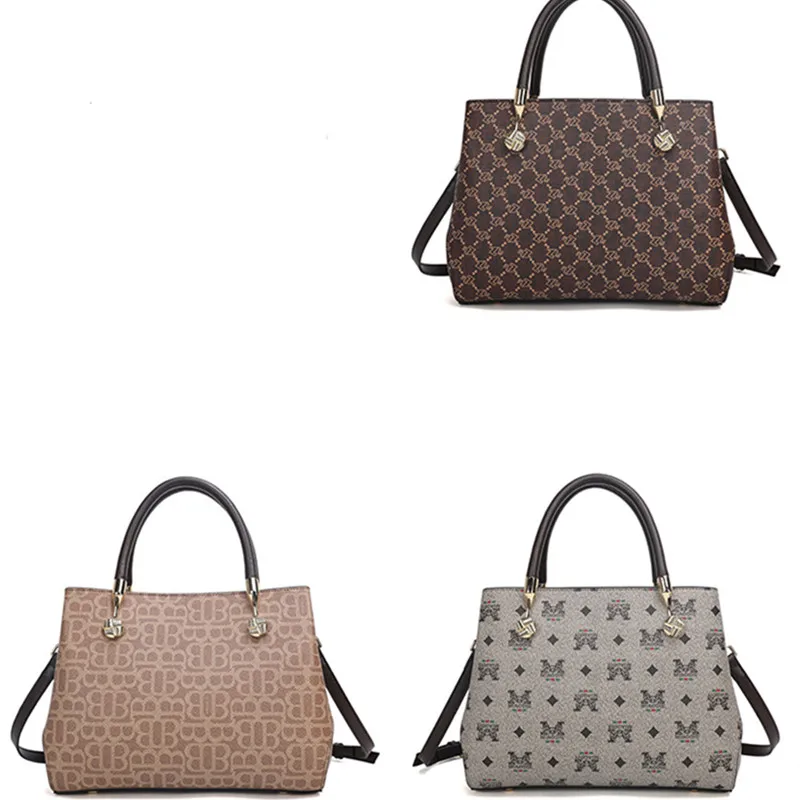 

High Quality Leather 2021 New Fashion All-match Printing Tote Bag Casual Handbag Large Capacity Shoulder Bag Luxury Handbags Sac