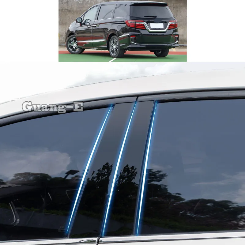 

For Honda ELYSION 2012 2013-2019 Car PC Material Pillar Post Cover Door Trim Window Piano Black Molding Sticker Plate Parts