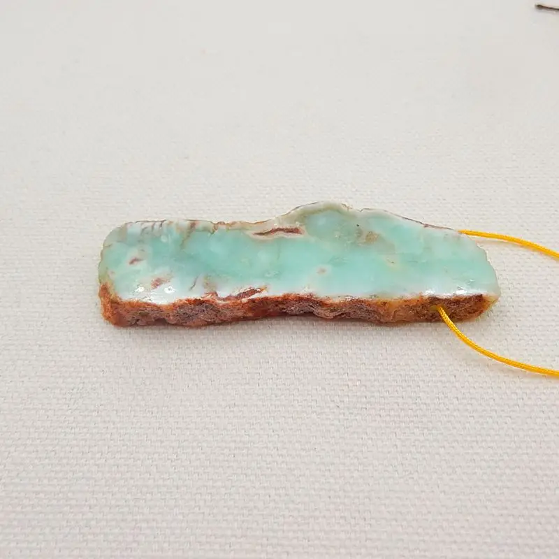 Nugget Chrysoprase Gemstone Pendant Bead ,Natural Stone Jewelry, 65x19x7mm, 18g