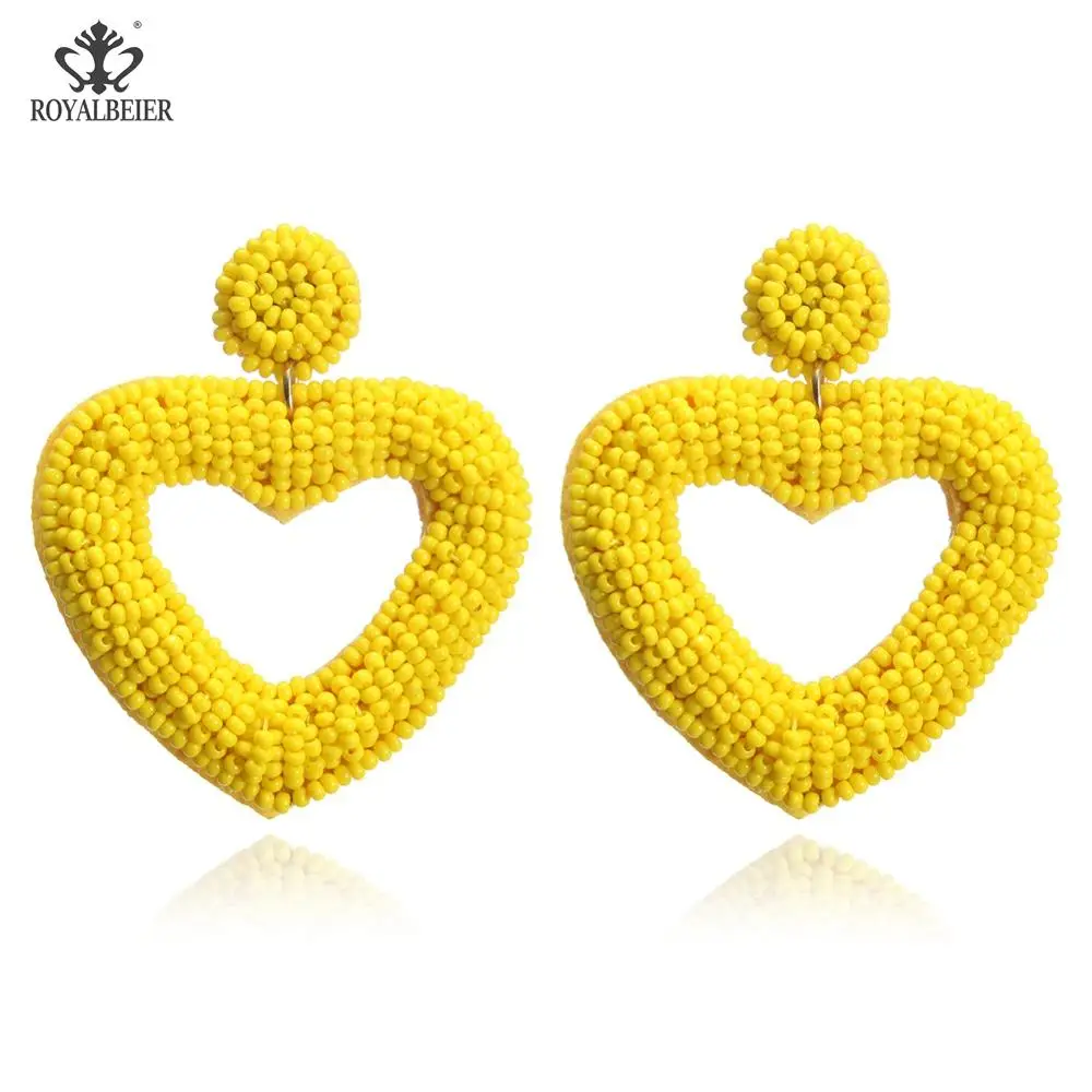 Женские серьги в виде сердца Модные Разноцветные с бусинами для свадебной