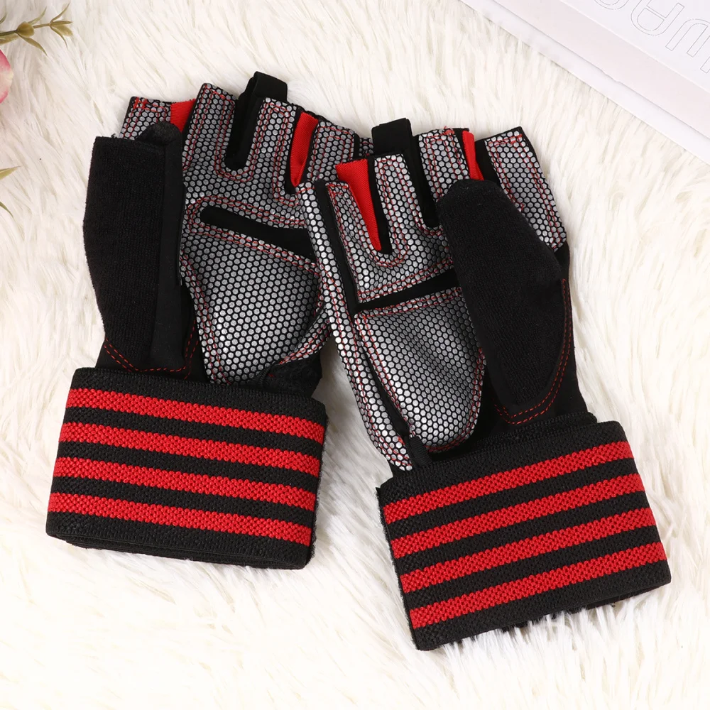 

1 Pair of Outdoor Strength Training Half Finger Wrist Bracers Palm Protective Sports Equipment Elastic Hands Prote