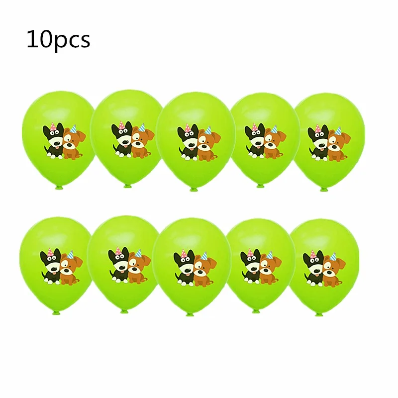Dog green 10 шт. 12 дюймов Единорог латексные шары собака день рождения баллон гелия украшения пчела Акула панда надувные globos детские игрушки - Цвет: Dog green