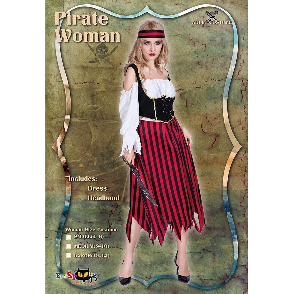 

Платье для девочки-пирата личи праздничный костюм на Хэллоуин Рождество Пасха Косплей Костюм пиратский капитан для женщин