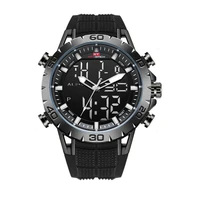 high quality men rubber strap swim watches led digital alarm quartz watch military waterproof 50m dual display clock new