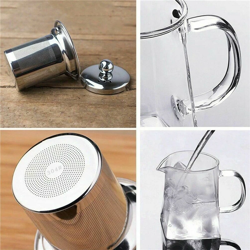 

350-750ML Clear Heat Resistant Clear Glass Teapot Jug W Infuser Coffee Tea Leaf Herbal Pot Flower Teapot Milk Juice Container