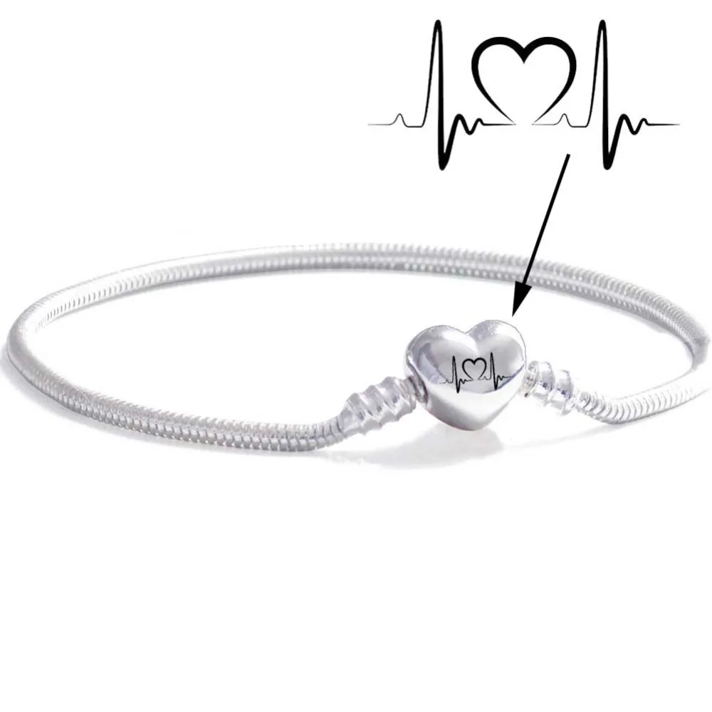 Персонализированное имя сердцебиение Шарм браслет Изысканная модная цепочка