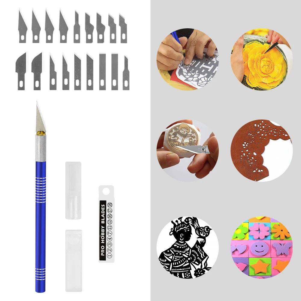 Набор из 19 ножей NEWACALOX из нержавеющей стали для ремонта PCB, кожи, фильмов, ручных работ и многих других видов работ.