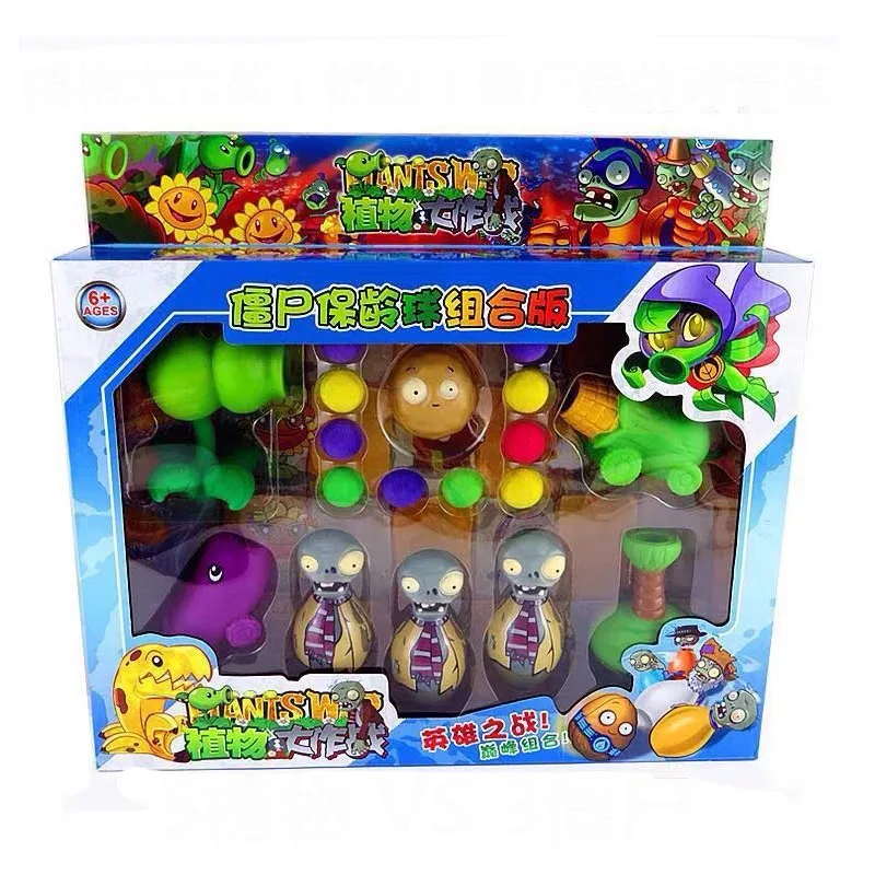 Растения против Zombis 2 Супер Герои Боулинг тумблер Серфер зомби Peashooter дети фигурку