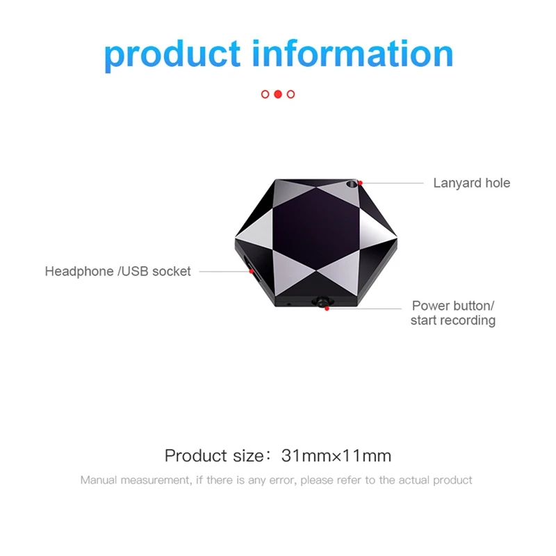M6 Mini Pendant Shaped Digital Voice Activated Recorder Sound Device Professional Audio (16G) | Электроника