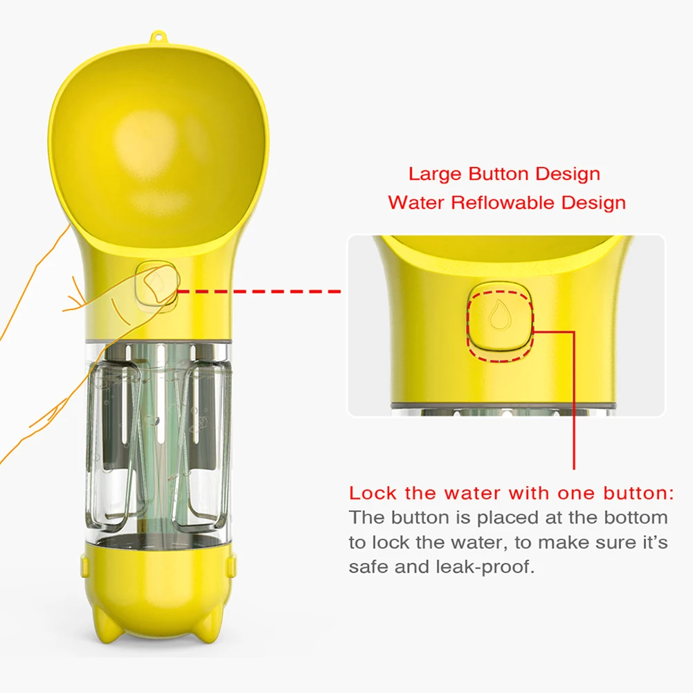 

3 In 1 Multi-function Portable Dogs Cats Drinking Feeder Bowl Water Bottle Dog Accessories Para Perros