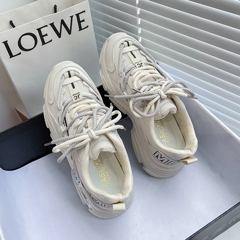 

Ins trendy dad shoes breathable 2021 autumn new leisure thick soled sports small white shoes women's Korean style