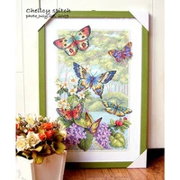 lovely counted cross stitch kit butterfly forest butterflies and flower dim 35223