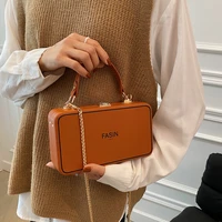new creative fashion trend box women handbag minimalist personality shoulder chain bags exquisite solid color lady messenger bag