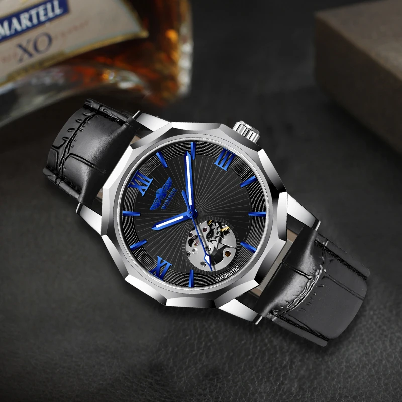 Часы скелетоны Winner Мужские механические брендовые Роскошные автоматические