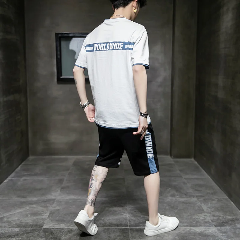 Новинка 2020 модный мужской спортивный костюм топы рубашки и шорты Униформа