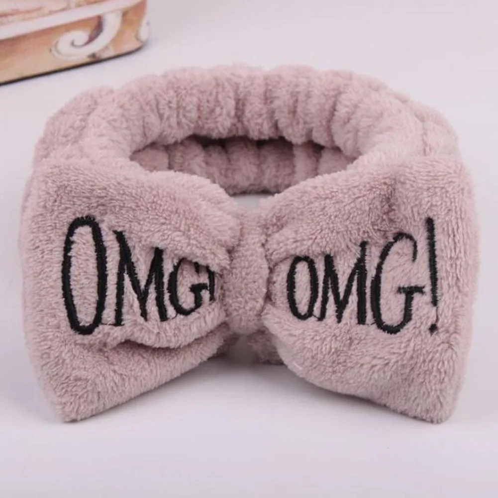 

Women Headbands Cute Elastic OMG Makeup Face Washing Headwrap Hairband Headband Soft Butterfly Bow Coral Fleece Hair Accessories