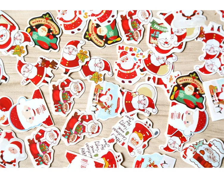 

48pcs/Box Christmas Cake Boxed Stickers Scrapbook Diy Diary Album Decorative Label Stickers