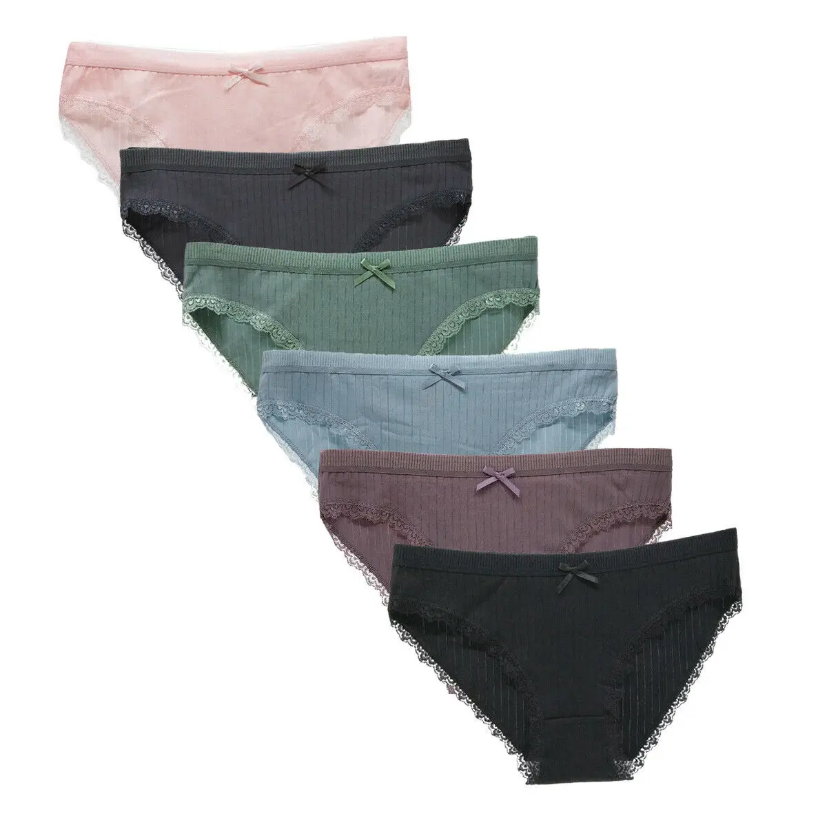 

6 Pack Womens Ladies Knickers Stretch Cotton Full Briefs Panties Underwear Pants