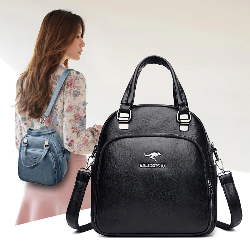 

OLD TANG Fashion Backpack High Quality Shoulder Bags For Women 2020 Pu Leather Female School Backpack Purse For Women