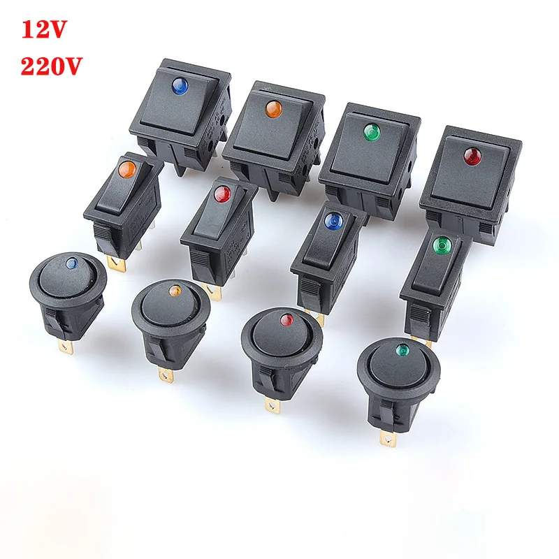 5 шт./Группа Вкл/Выкл 12 в круговой тумблер водонепроницаемый переключатель