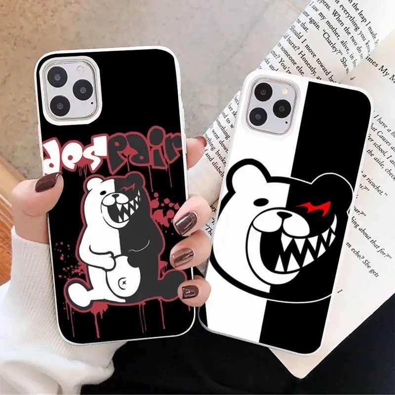 

Danganronpa monokuma Phone Case White Candy Color for iPhone 11 12 mini pro XS MAX 8 7 6 6S Plus X SE 2020 XR