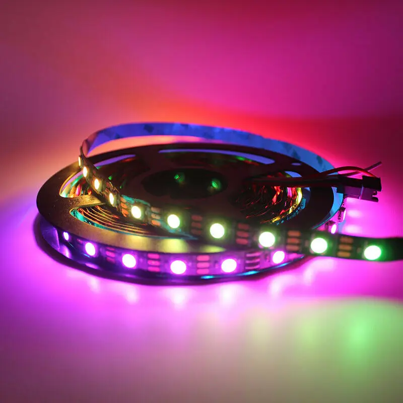 

WS2812 30LED/M Individually Addressable Smart RGB Led Strip+ SP301E Syn Signal Programmable Pixel Controller +Transformer Kit