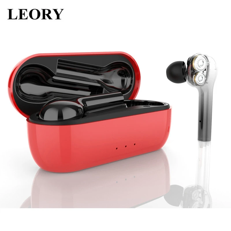 Беспроводные наушники LEORY TWS bluetooth 5 0 двойные динамические динамики Hi Fi