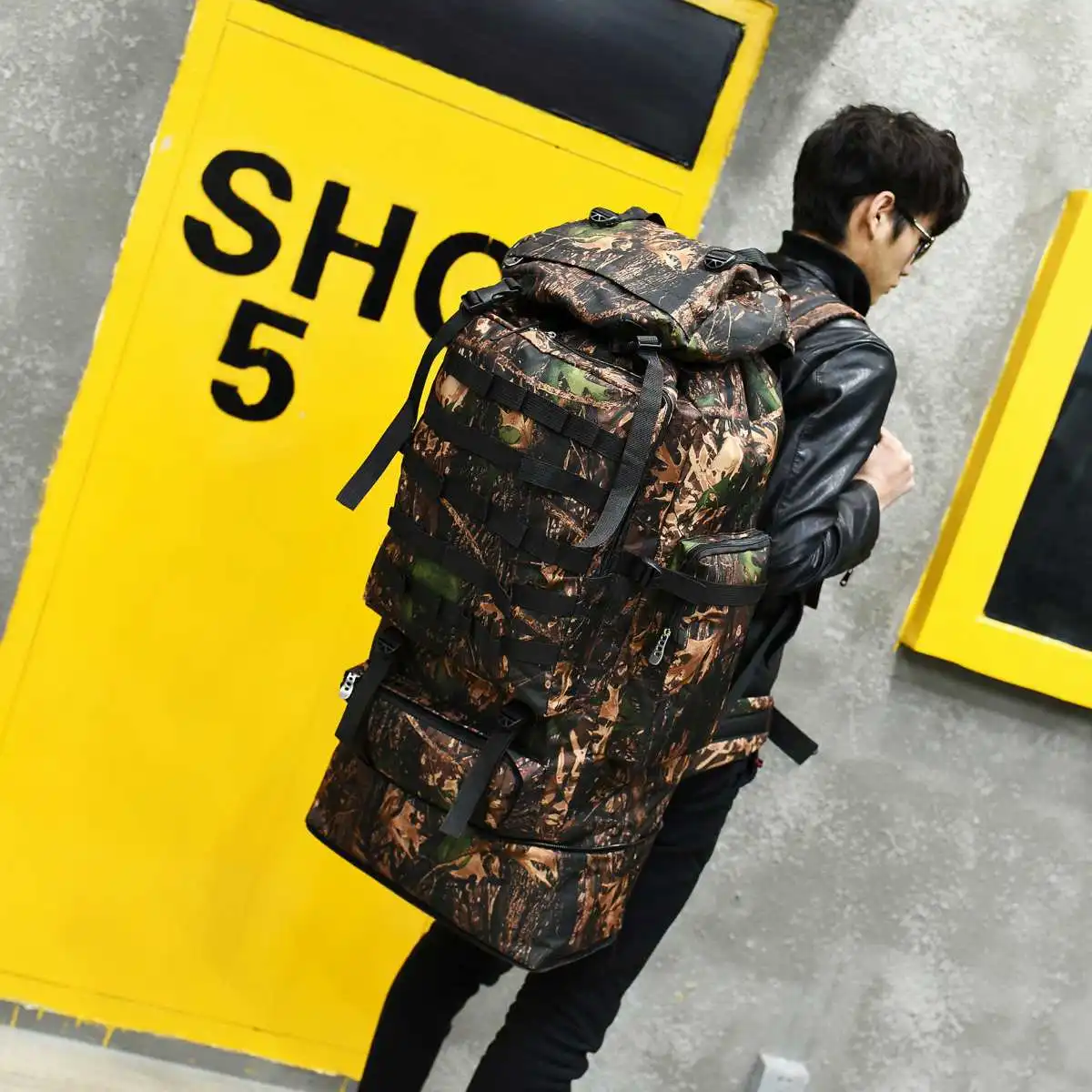 

100L Outdoor Military Rucksacks Camo Fabric Waterproof Tactical backpack Sports Camping Hiking Trekking Fishing Hunting Bags