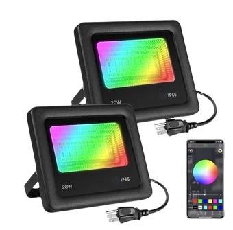 

20W rgb Bluetooth cast light two-color smart voice timing floodlight outdoor remote control RGBW landscape color lamp