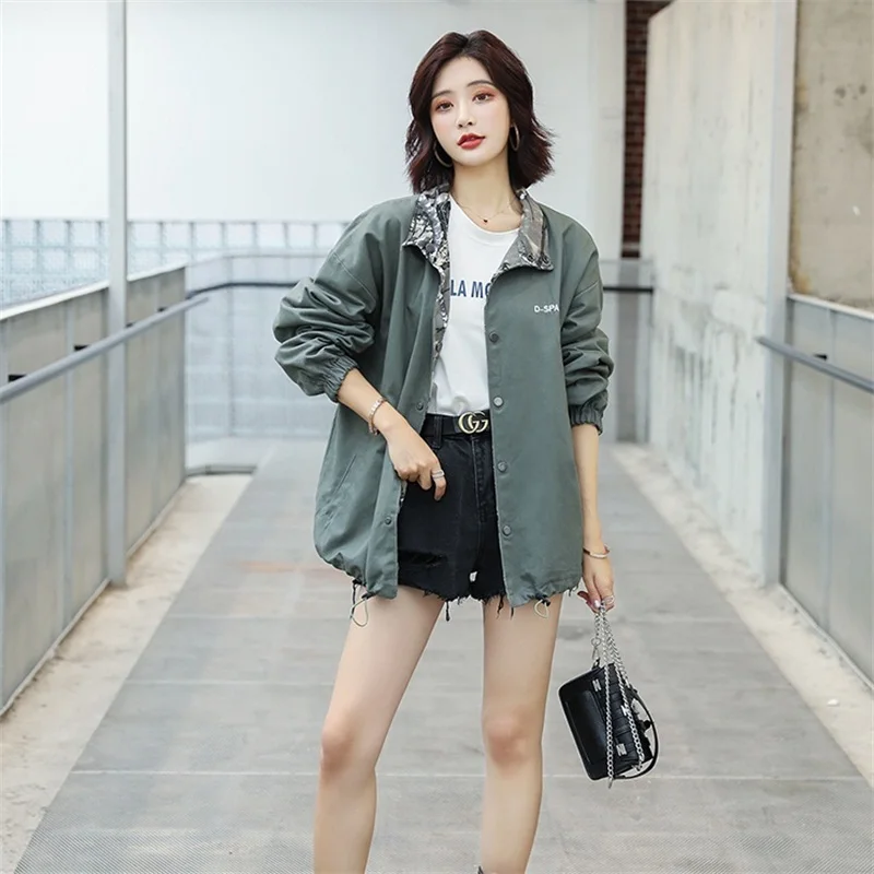 Женская зимняя и осенняя Двусторонняя куртка повседневные универсальные