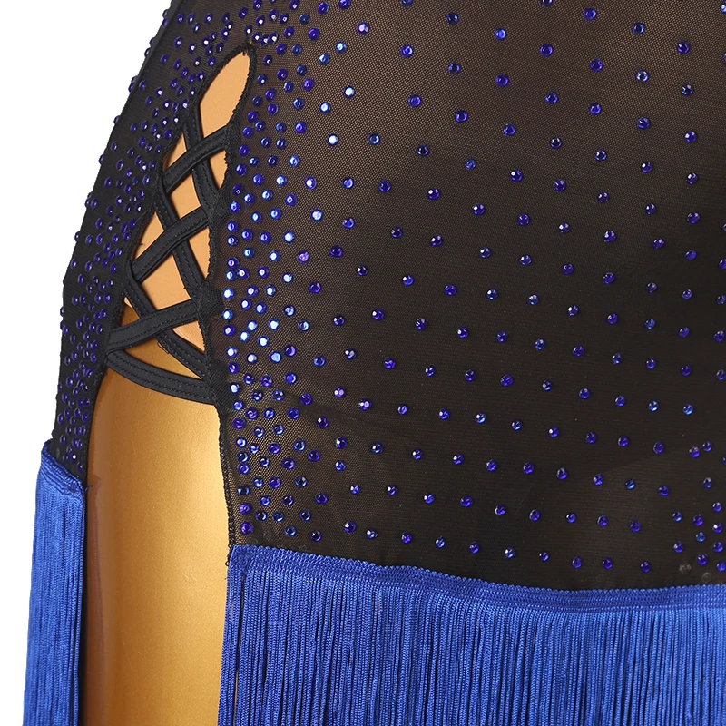 Женское платье для латиноамериканских танцев откровенное с бахромой и открытой