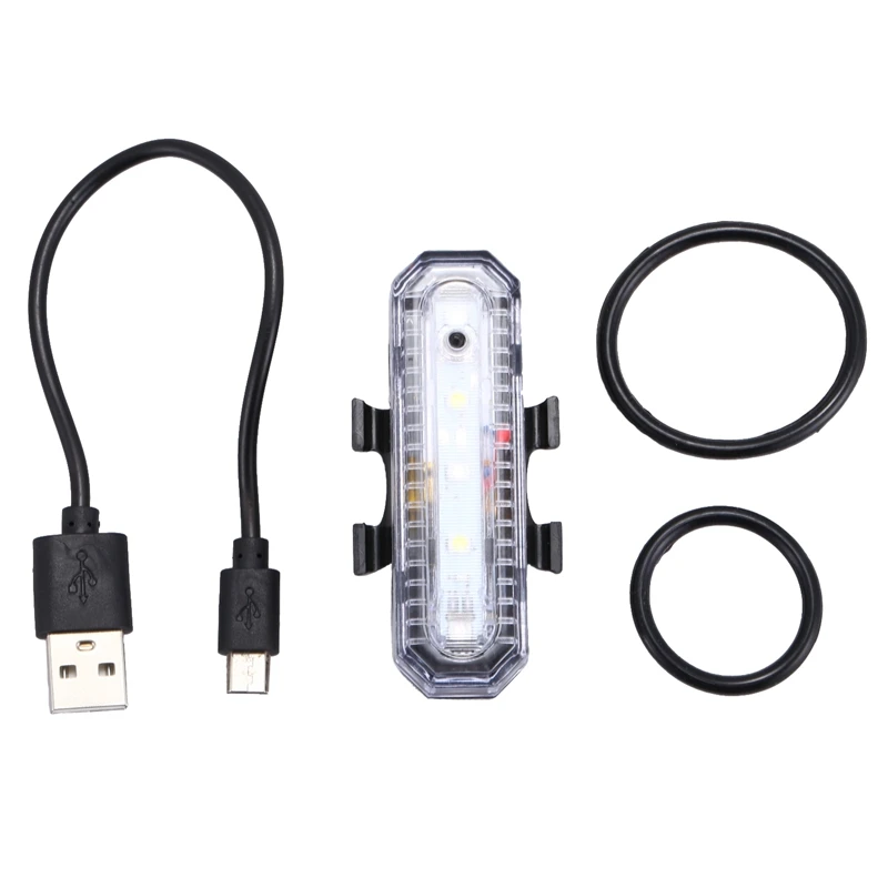 4 режима LED велосипедный задний фонарь USB перезаряжаемая красная и синяя лампа |