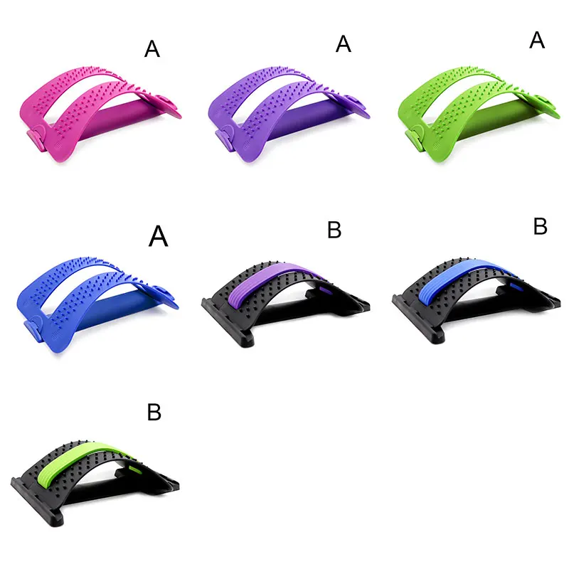 

Back Stretch Equipment Massager Stretcher Fitness Lumbar Support Relaxation Spine Pain Relief Massage Tools NShopping