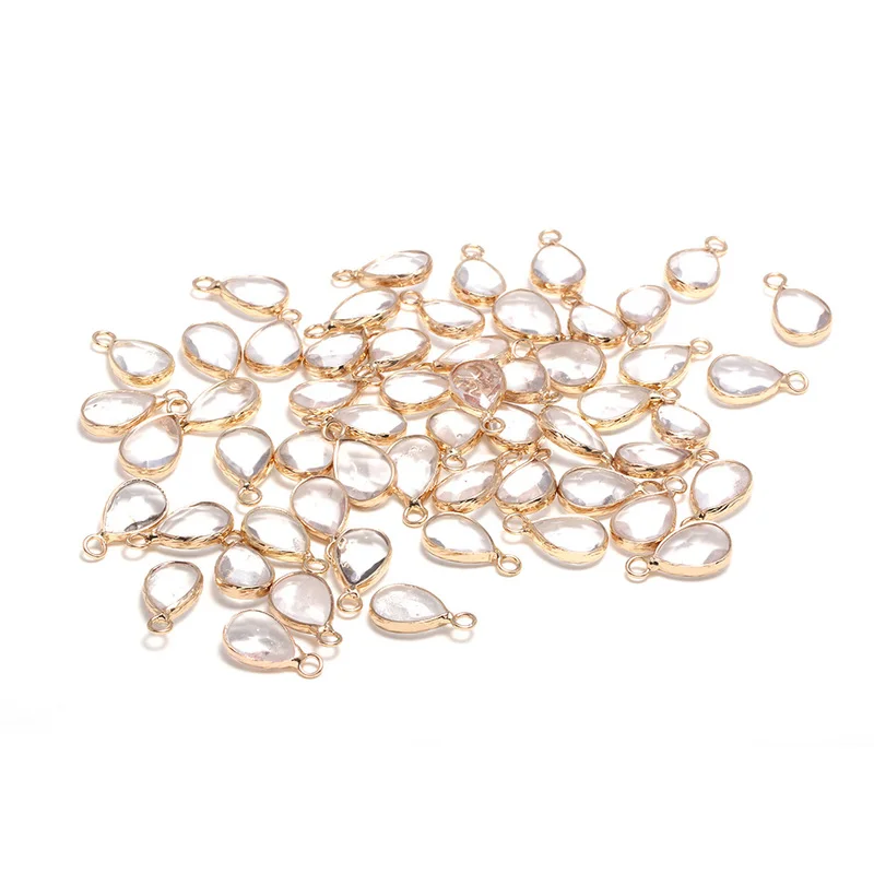 Новый капля подвески из природного камня Кварц прозрачный, граненый, для создания украшений, лучший подарок на день рождения, размер 10х14мм.