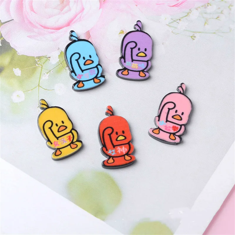 20pcs/bag Popular Toys Acrylic Graffiti Patch Animal Duck Polymer Clay Molds Slime Accessories Playdough DIY Glue Mud Materials | Игрушки и