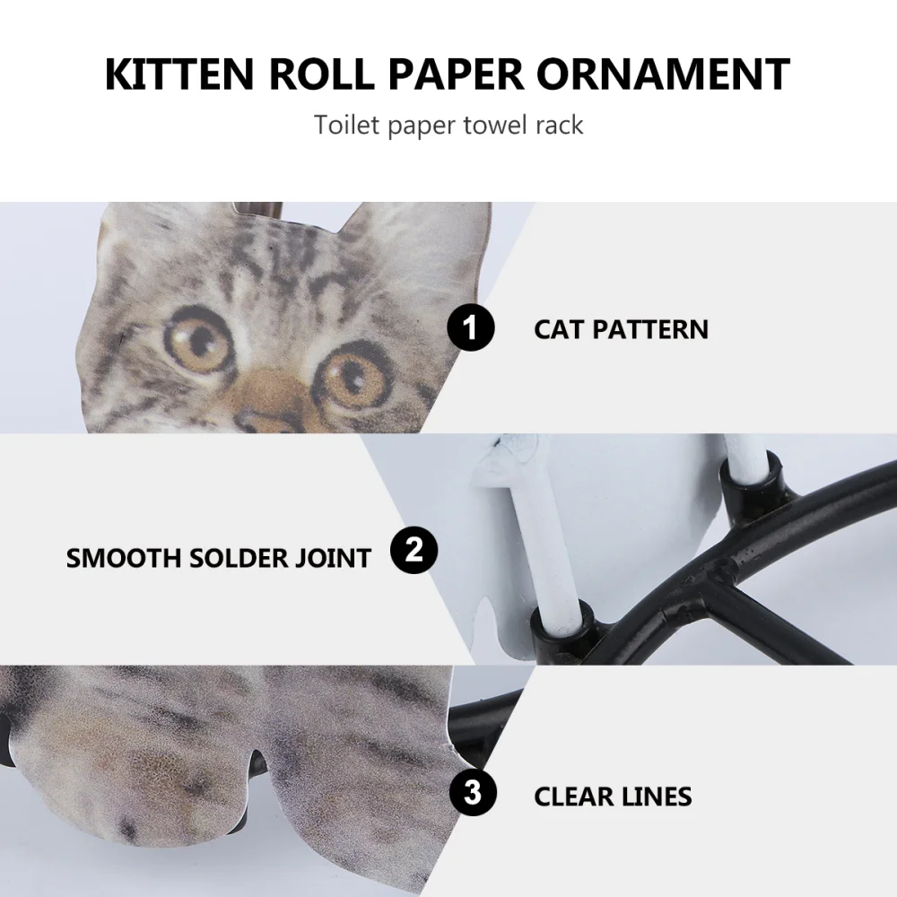

1Pc Cat Roll Paper Storage Rack Iron Roll Paper Holder Kitchen Paper Rack