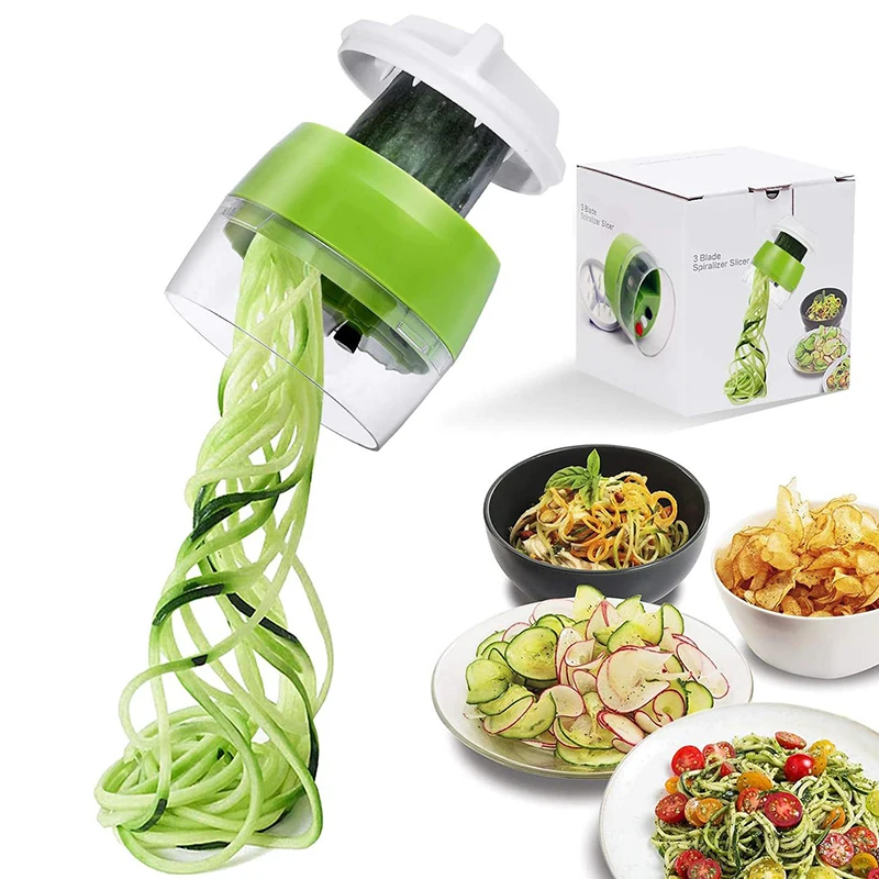 

Handheld Spiralizer Vegetable Fruit Slicer 4 In 1 Adjustable Spiral Grater Cutter Salad Tools Zucchini Noodle Spaghetti Maker