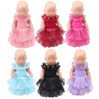 43 cm baby dolls dress newborn princess lace evening gown baby toys skirt fit american 18 inch girls doll f426