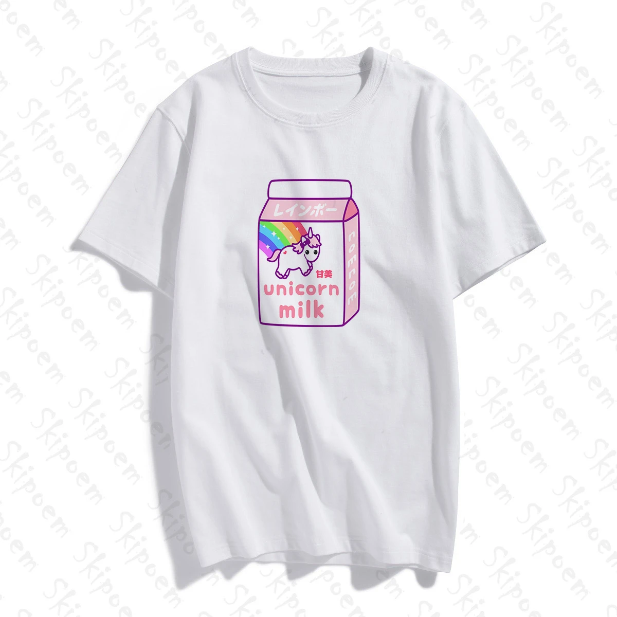 Kawaii японский Единорог молока футболка для женщин в винтажном стиле Harajuku
