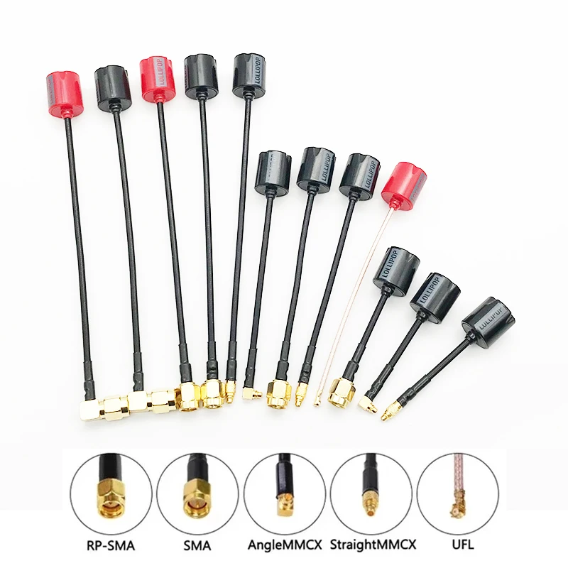 5.8G Micro Lollipop Antenna High Gain Transmitter Receiver SMA/ RP-SMA/MMCX /UFL Connector For RC FPV Racing Drone Model - купить по