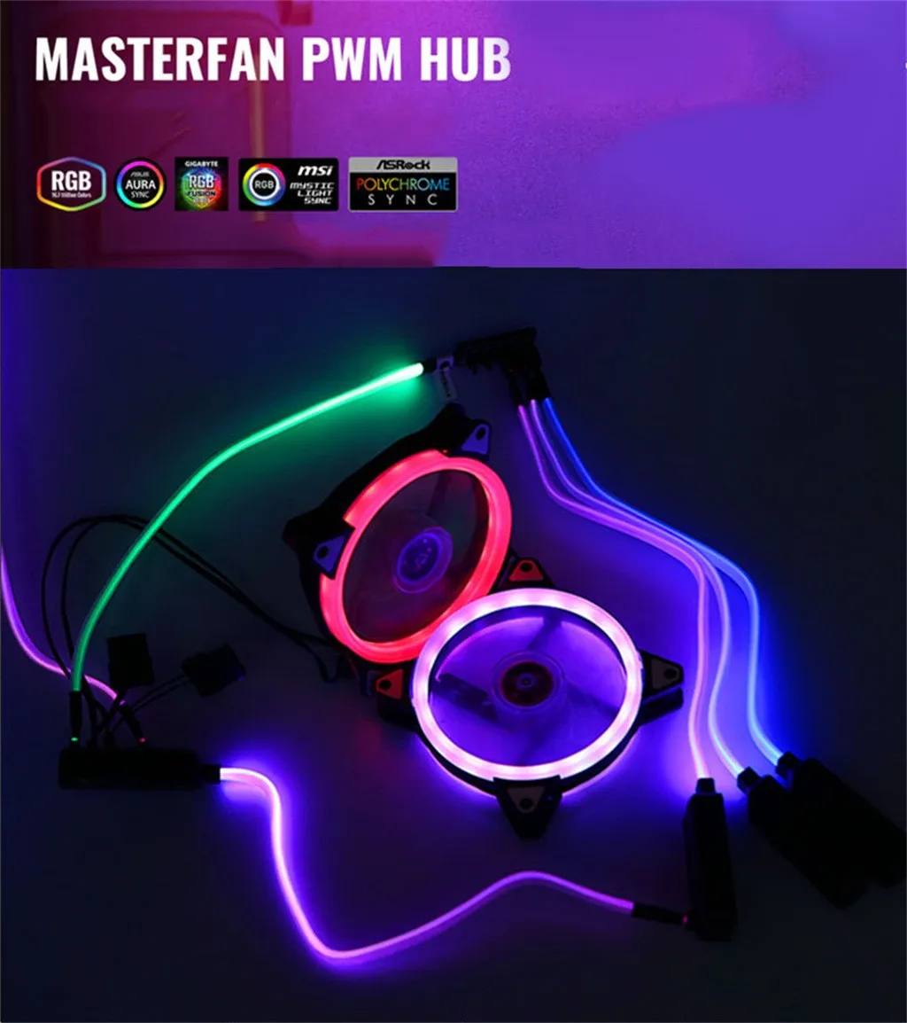 PWM вентиляторы и концентратор вентилятора охлаждения для ПК 5 ходовой