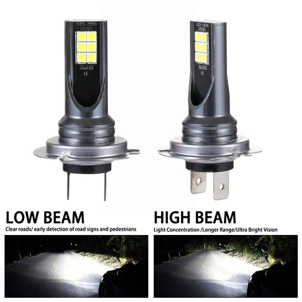 2PC/Set H7 110W 24000Lm LED Car Headlight Conversion Globes Bulb Beam 6000K Kit Fog Lamps Automobiles Replacement Accessories - купить по