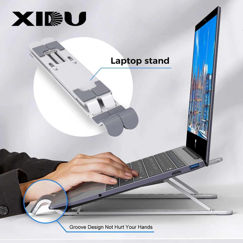 XIDU Laptop Notebook Stand Aluminium Mac Book Air Pro 11-14.5 inches Laptop Base Desktop Holder Portable PC Computer Stand