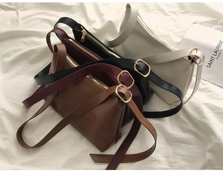 

Casual Women Shoulder Handbag Soft Leather Crossbody Bags Female Large Capacity Solid Messenger Bag Versatile Lady Travel Purse
