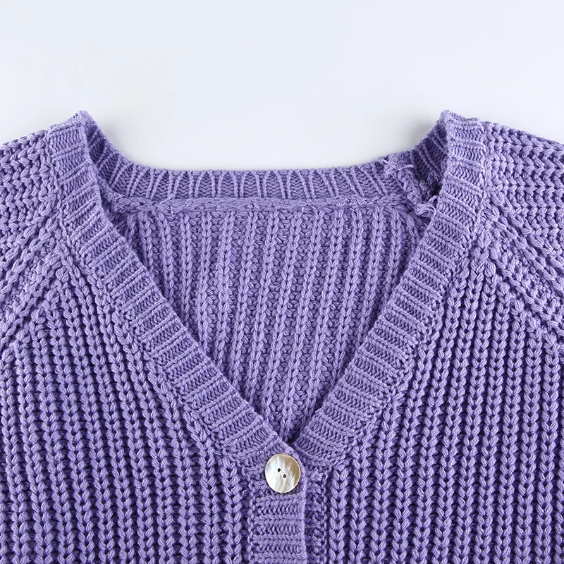 

New arrival women loose cardigan coats v-neck long sleeve crop top sweater knitted tops clothing jumper sueter mujer cardigans