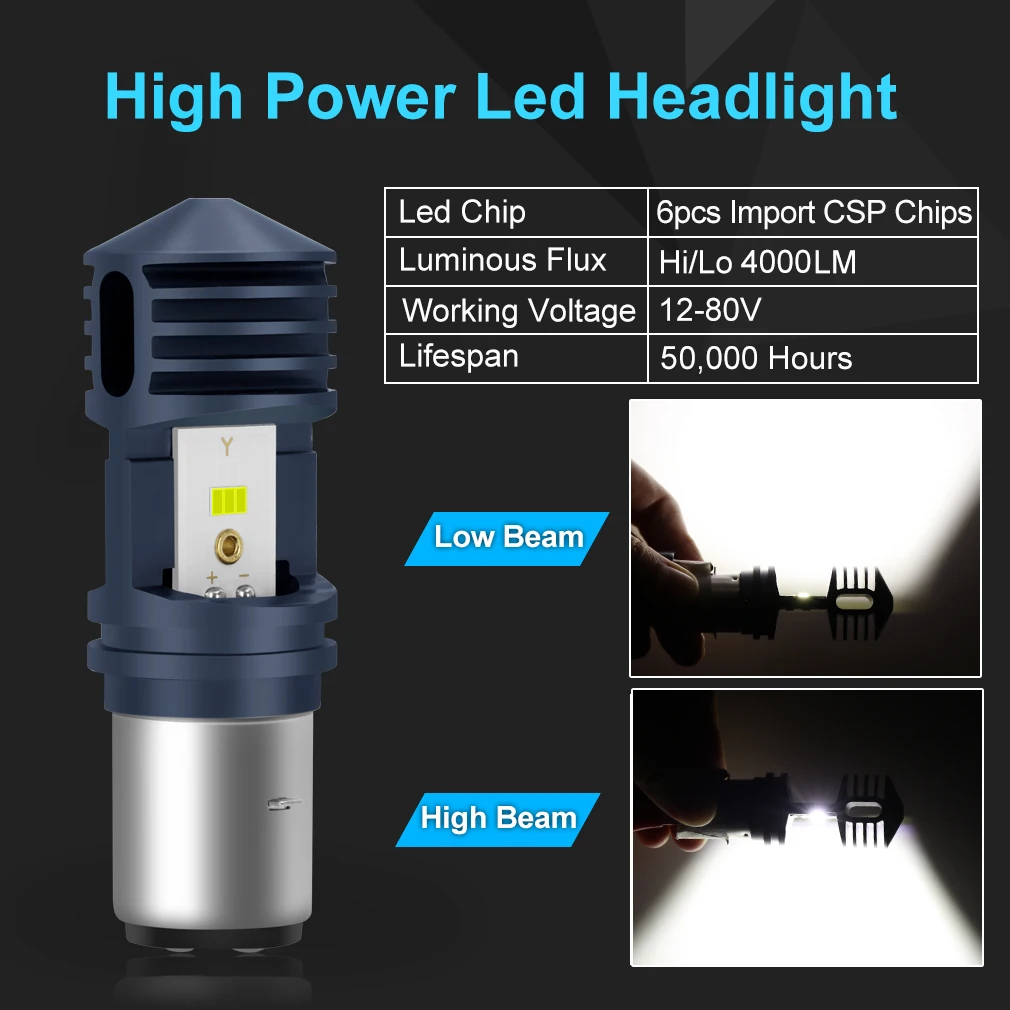 H4 Led rcycle H6 BA20D P15D H6W Canbus 4000LM лампы для передних фар фары дальнего и ближнего света