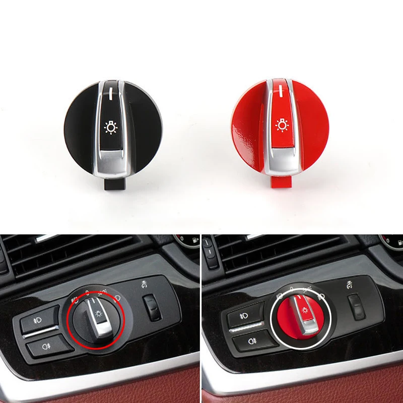 

1PCS Car Headlight Switch Knob Headlight Switch Panel Fog Light Switch Button for BMW 5/6/7 Series F02 F06 F18 X3 X4 2008-2017