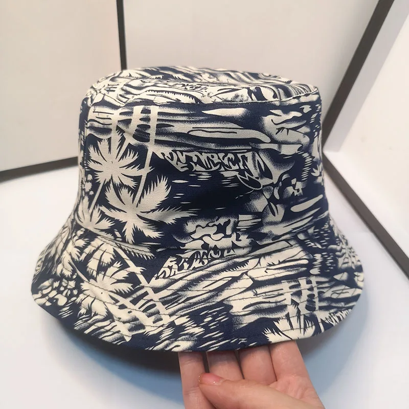 

HT415 New Unisex Cotton Bucket Hats Summer Sunscreen Panama Hat Printed Fedoras Outdoor Fisherman Hat Beach Cap