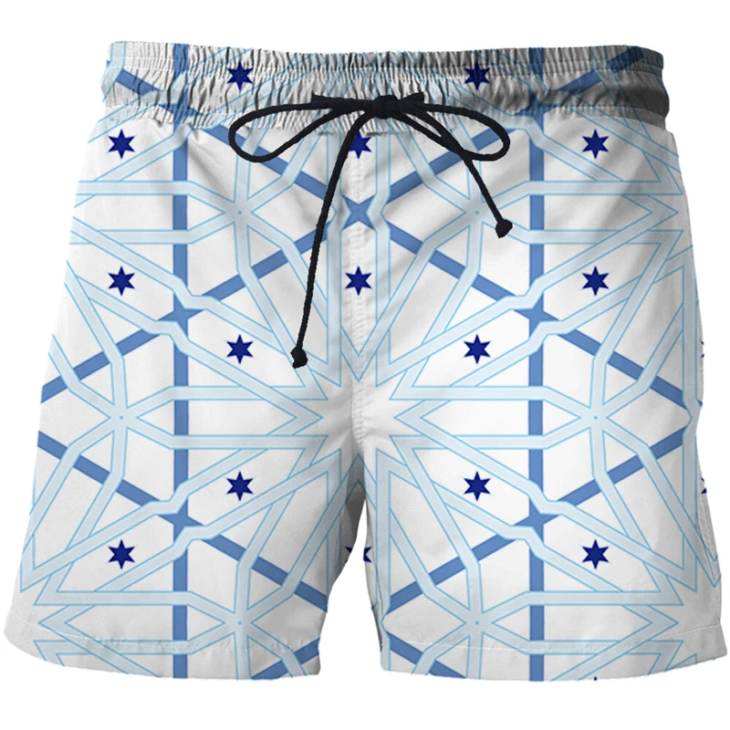 Шорты мужские пляжные в японском стиле повседневные короткие штаны с 3D принтом
