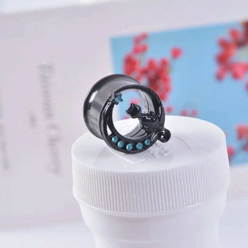 Горячая продажа кошачья Ушная пробка кристалл двойное седло расклешенные из